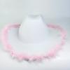 1 Stück Wunderschöner Flauschiger Federkrempel Cowboyhut Breitkrempiger Cowgirlhut Allround-Passend für Mardi Gras Rave Verkleiden