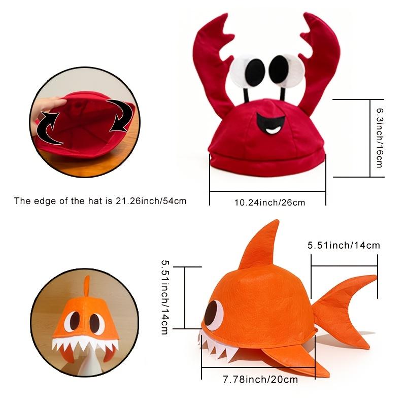 2Pcs Shark Hat + Lobster Hat - Fun And Cute Party Hats Suitable For Halloween Christmas Easter. A Headpiece That Adds Atmosphere To Parties And