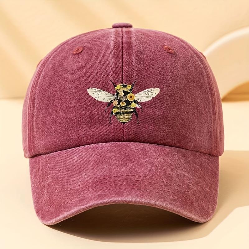 A Fashionable Bee Print Baseball Cap That Is Versatile for Outdoor Leisure, Duck Tongue Cap, and Travel Hat