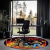 Steven Rhodes Printed Round Rug Carpet Chair Rug Area Rug Entryway Doormats,for Office Chair Living Room Bedroom Kitchen Room.
