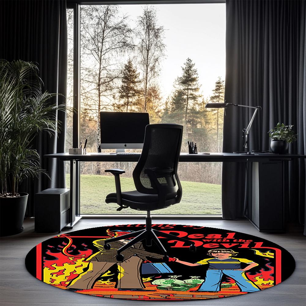 Steven Rhodes Printed Round Rug Carpet Chair Rug Area Rug Entryway Doormats,for Office Chair Living Room Bedroom Kitchen Room.