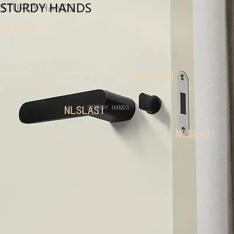 Bedroom Silent Magnetic Suction Door Lock Zinc Alloy Security Door Locks Indoor Wooden Door Handle Lockset Furniture Hardware