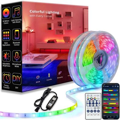 Bande LED RGBIC WS2812b, 1m-30m, Bluetooth, contrôle par application, effet de chasse, lumières, ruban Flexible, ruban Diode, rétro-éclairage TV, décoration de salle
