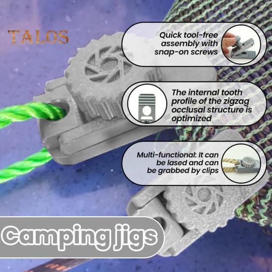 1/2/3/4Pcs Camping Rope Clamp Tarp Clip Heavy Duty Lock Grip Camping Tent Fastener Holder Canopy Awning Shade Cover Clamp