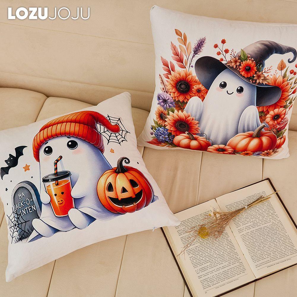1PC LOZUJOJU Halloween Pillowcase Cute Cartoon Printed Cushion Cover for Sofa Living Room Bedroom Home Decor