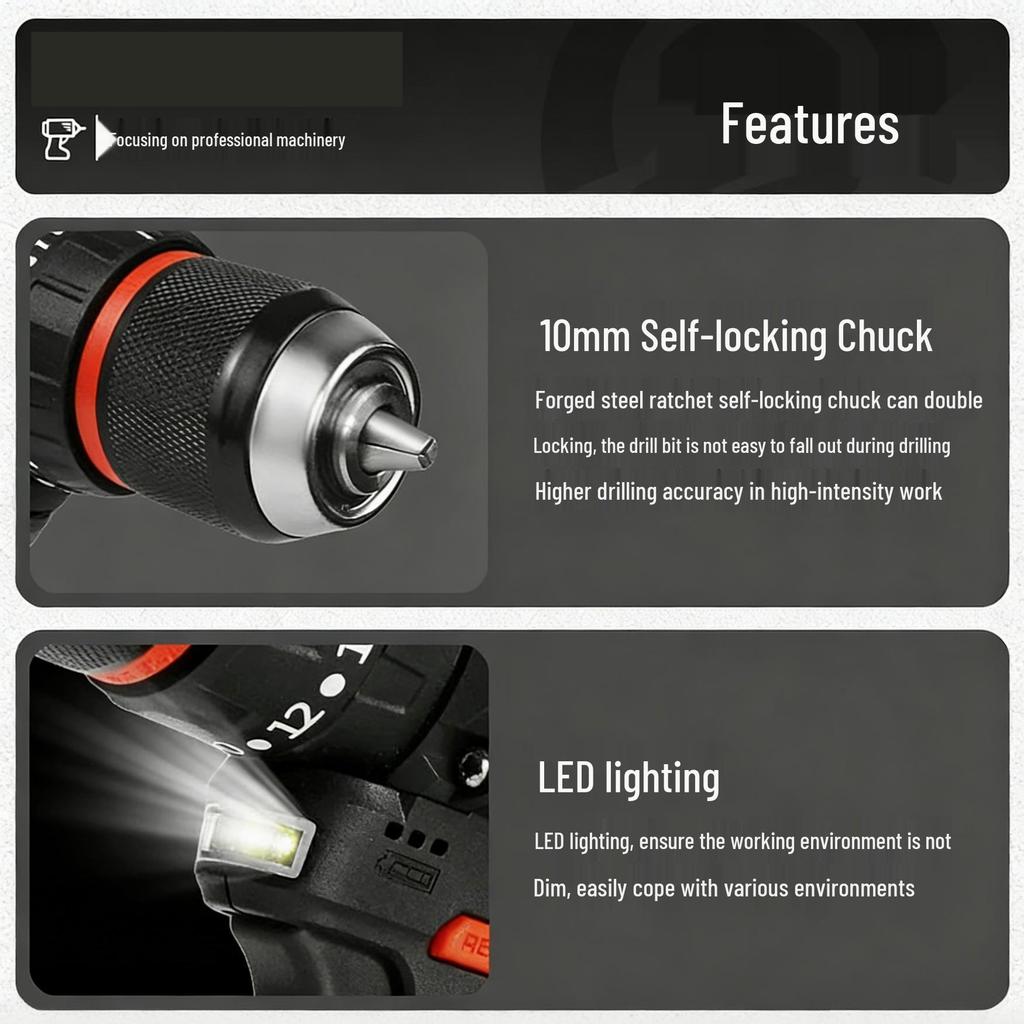 Hot Selling Lithium Battery Brushless Electric Hand Drill & Screwdriver Set