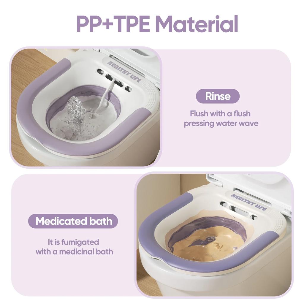 Ergonomisches Faltbares Toiletten-Sitzbad-Einweichbecken mit Tragbarem Design für Schwangere und Hämorrhoiden-Patienten Behandlungs-Pflege