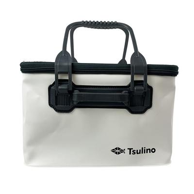 Tsulino Folding Bucket with Handle and Lid, 40cm, White