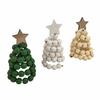 Nordic Wooden Spiral Christmas Tree Ornament Rustic Beaded Boho Christmas Tree Figurine for Home Office Farmhouse Centerpiece