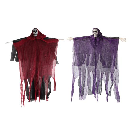 Halloweenská závěsná dekorace lebky ducha venkovní strašidelná ponurá smrtka děsivý létající kostlivec duch pro verandu dvůr zahradu stromová dekorace