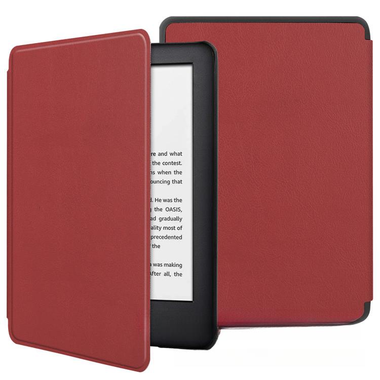 

For Kindle Voyage e-book protective case, 1499 leather cover ForPaperwhite 11 6.8 вина червоного кольору