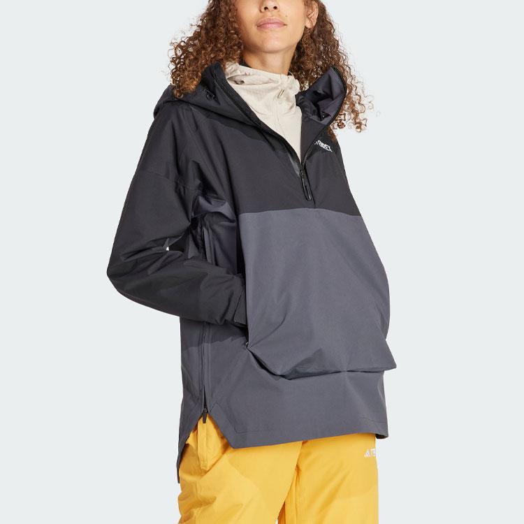 Adidas Xperior 2L Căptușită Rain.Rdy Anorak Color Block Logo Sporturi în Aer Liber Jachetă de Schi cu Glugă Femei Jachetă Negru IB4229