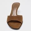 Fashion High Quality Brown Satin Slippers Women Fashion Pointed Toe Thin Heel Slide Sandals Comfort Concise Designer Shoes Zapatos Mujer