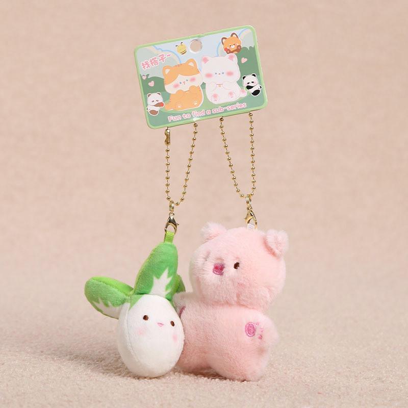 Set di portachiavi in peluche di animali con attacco magnetico per bambine e adolescenti