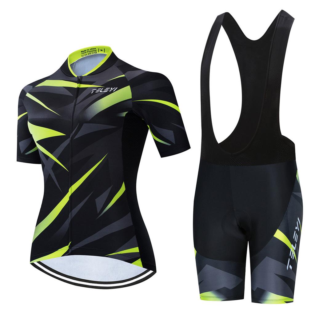 Women MTB Bike Jersey Bib Shorts Suits Anti-UV Bicycle Shirts Mountain Road Top Bottom Girls Female Red 2026 Summer Breathable Cycling Suit Set