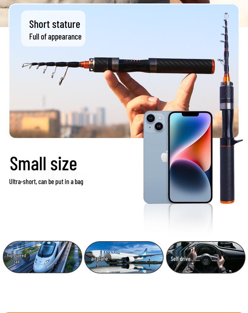 Telescopic Titanium Alloy Fishing Rod with Carbon Fiber and Micro-Lure Features