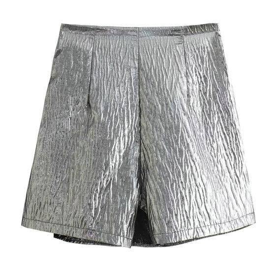 Women Autumn Winter Mini Skort High Waist Knot Pleated Shorts Skirt Solid Color Elegant Woman Short Pants Streetwear