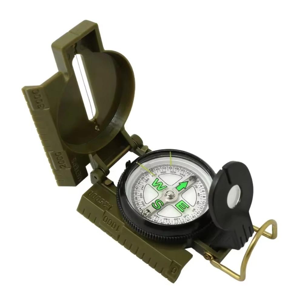Metal Construction Outdoor Compass Waterproof Camping Compass Portable Professional Compass  Hiking зелёный