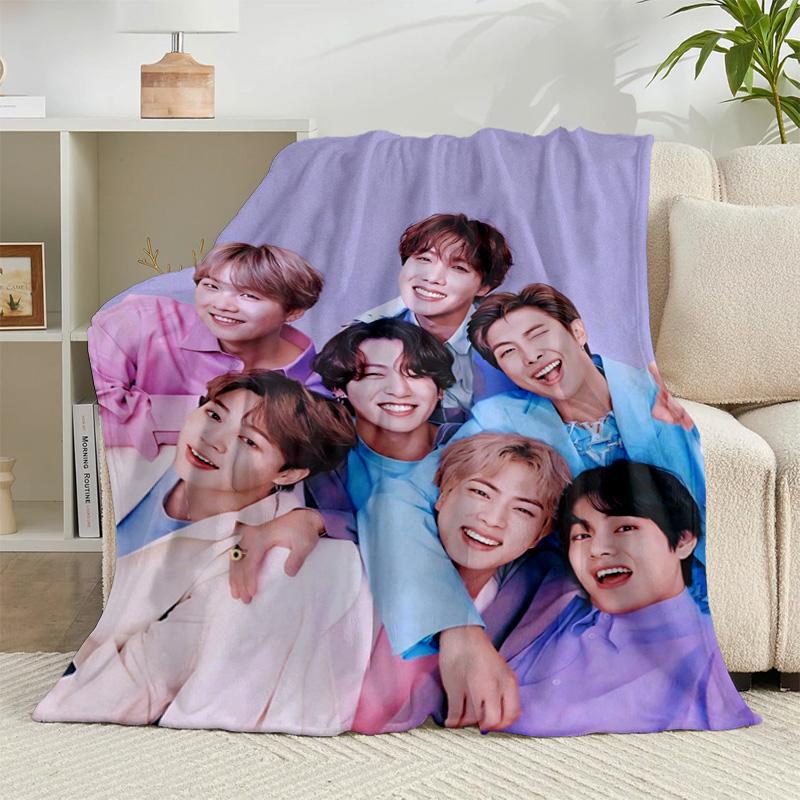 1PC K-pop music group Flannel Blanket Gift, Suitable for Both Men And Women, Soft Ideal for Beds And Sofa, Birthday Or Christmas Gift