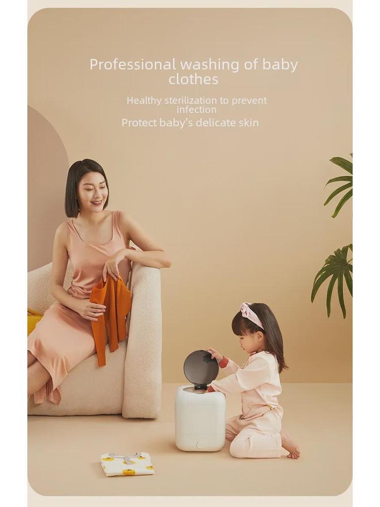 USB Rechargeable Portable Mini Washing Machine for Socks & Underwear with Blue Light Antibacterial Feature