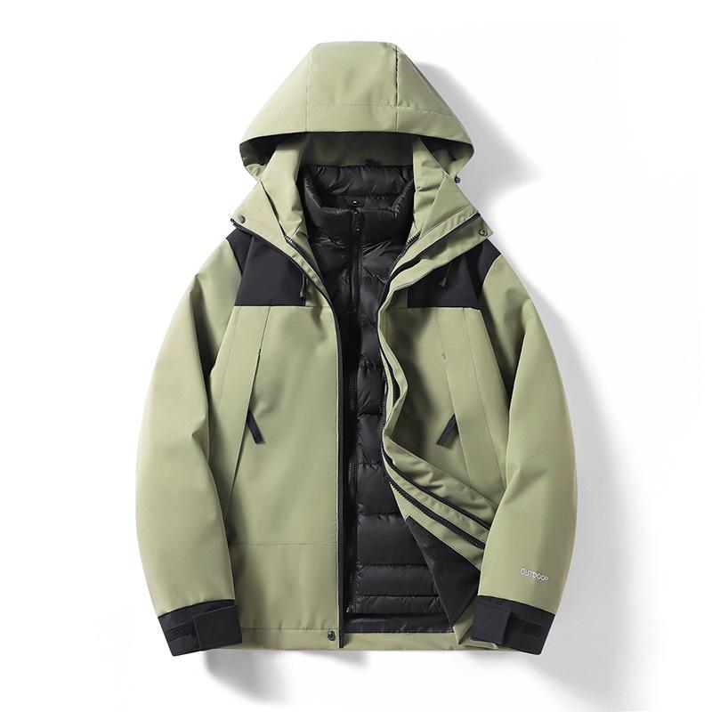 Teen Outdoor Colorblock 3-in-1 Waterproof Windbreaker with Detachable Hood