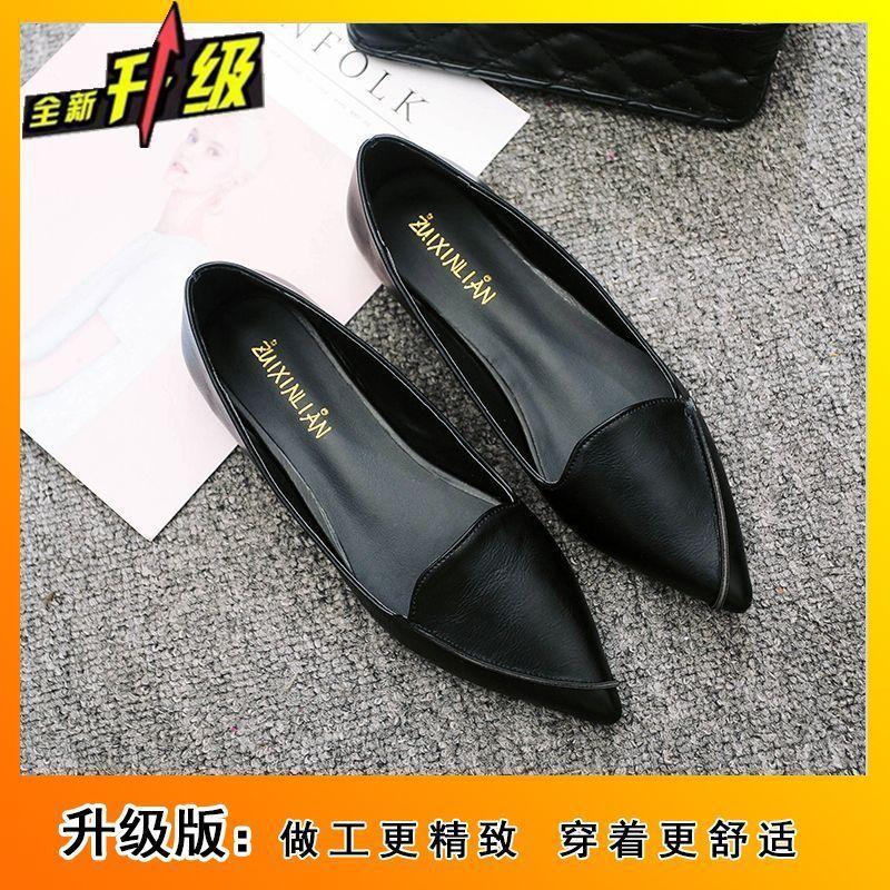 2025 spring and summer new single shoes women's pointed flat-soled comfortable shoes soft-soled versatile single shoes women