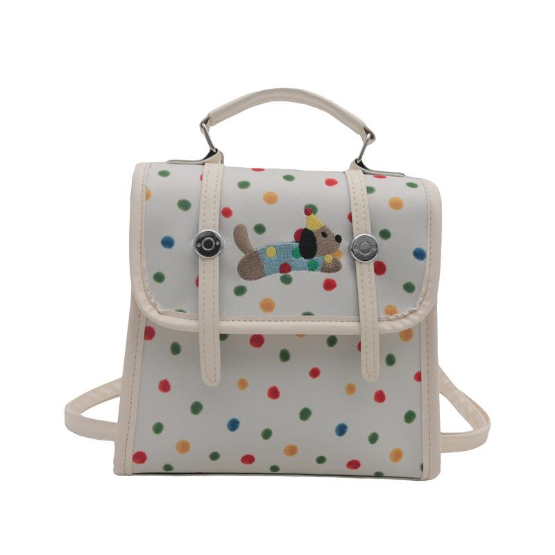 

Мультяшный милый рюкзак-такса женский 2025 новый многофункциональный школьный рюкзак модная наплечная сумка-мессенджер маленькая квадратная сумка белый