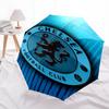 Chelsea Football Club Crest Automatic Folding Umbrella  8 Ribs, Durable Iron Frame, Bright Color Pattern Compact Travel Umbrella, Suitable f
