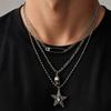 European and American Necklaces Hip-hop Niche High-end Clavicle Chains Men's Star Jewelry Personalized Starfish Design Jewelry
