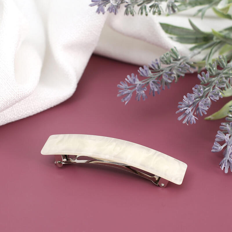 Marble Square Automatic Hairpin (Ivory)