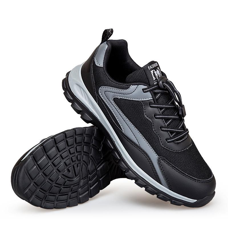 Elderly shoes fly-woven mesh breathable light walking shoes parents sports running shoes elastic band mother shoes men's shoes