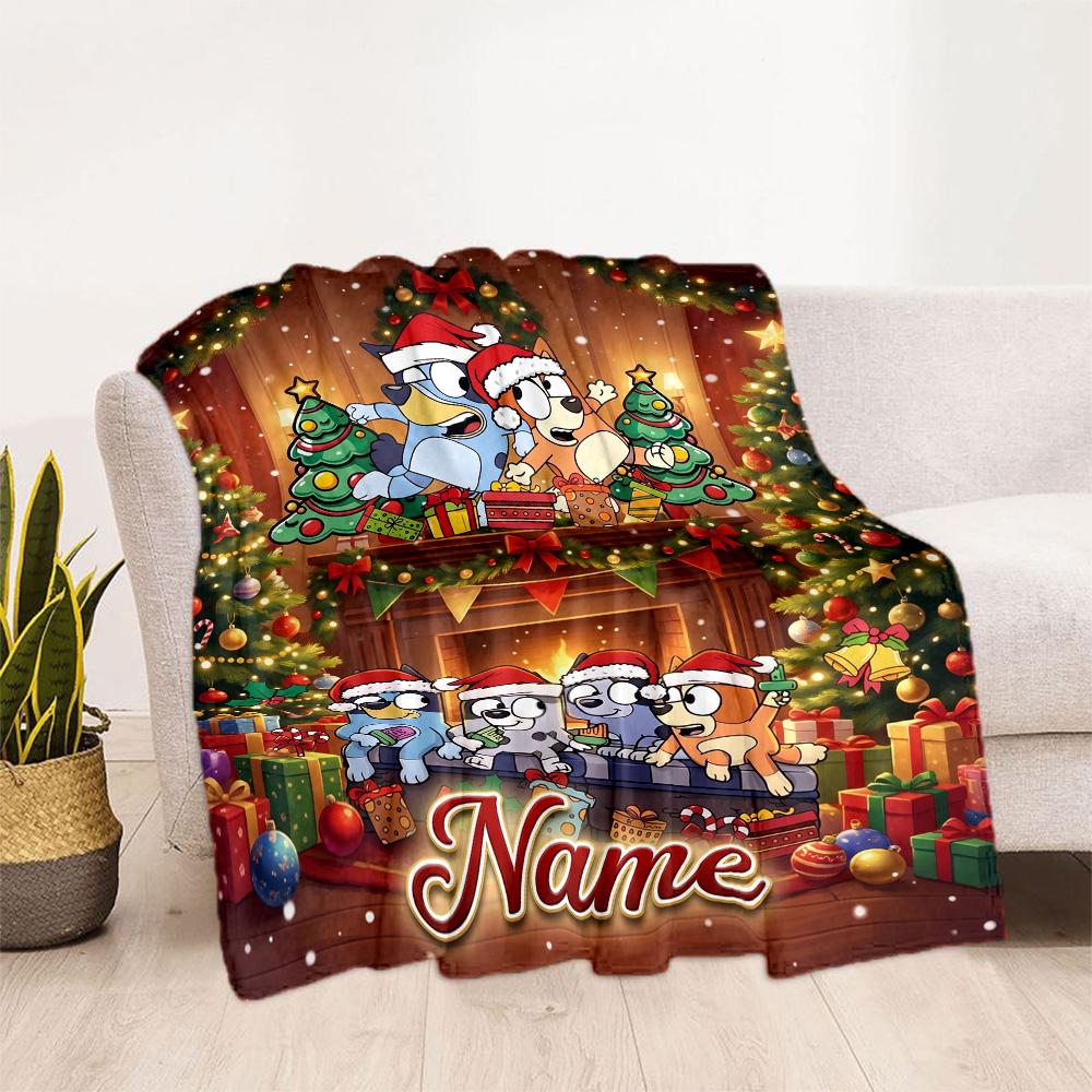 Christmas Joyful Gathering Customize Your Name Blanket Throw Personalized Blanket Durable Comfort Perfect for Nap Office Chair Bed for All Occasions