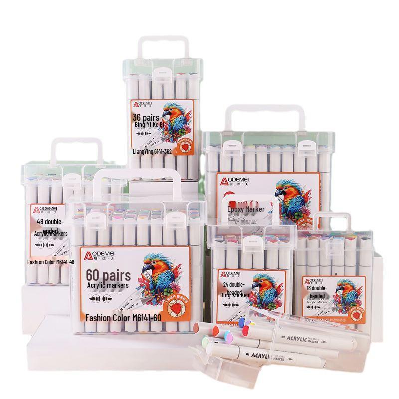 18-Color Double-Ended Acrylic Marker Set for Kids - Art, DIY, Journals & Coloring