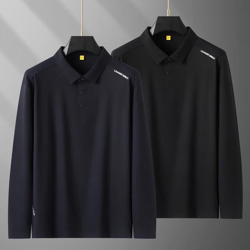 DIBINZE Men's Plus Size Long Sleeve Polo Shirt