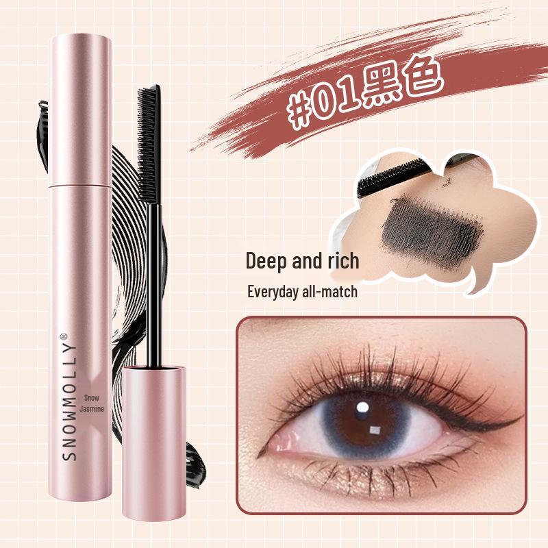 Snow Jasmine Waterproof Long-Lasting Mascara - Thickening, Curling, and Non-Smudging Formula