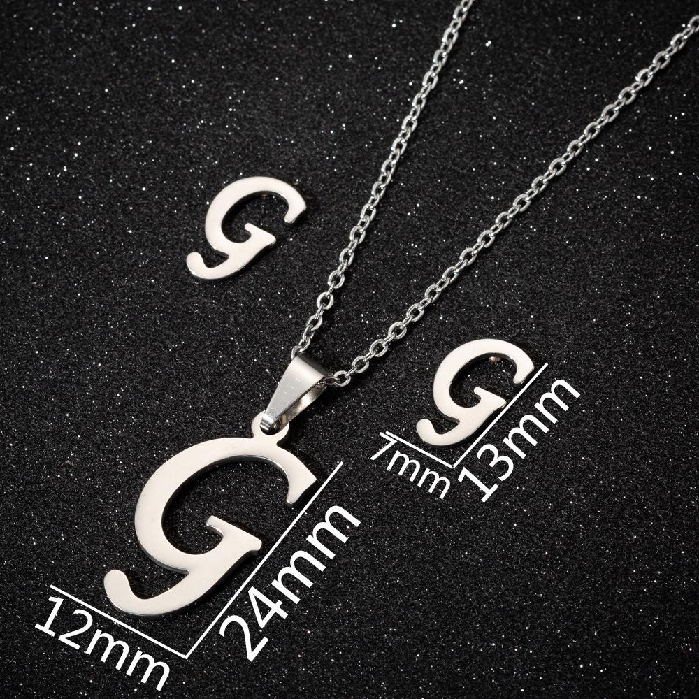 English Letter Necklace & Earring Set: Fashionable Jewelry for Women