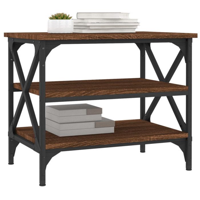 VidaXL Table d'appoint Chêne marron 55x38x45 cm Bois d'ingénierie 823336
