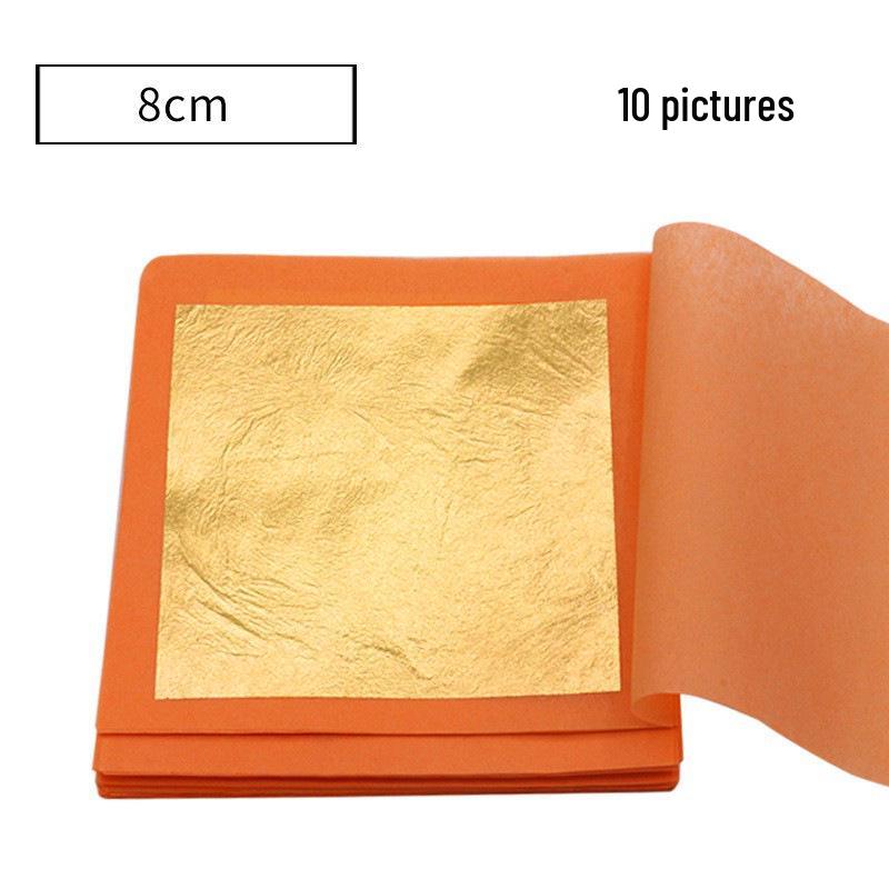 24K Gold Leaf Sheets for Decoration - 99% Pure, Ideal for Buddha Statue Gilding, Art Projects & Crafts - 10 Sheets