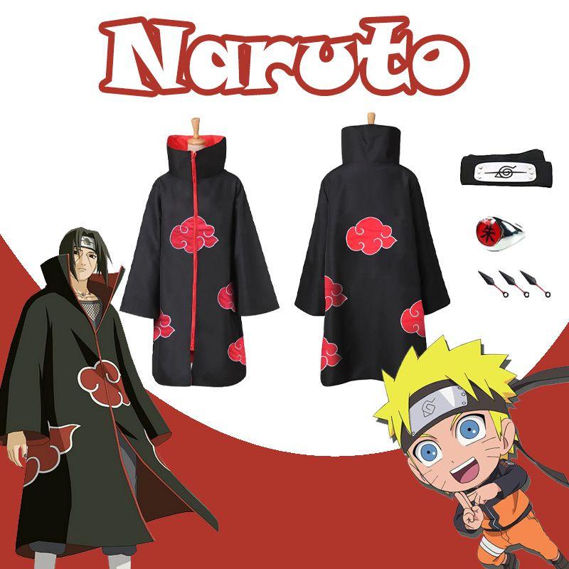 Kimono Cloak Akatsuki Uchiha Tobi Obito Cosplay Costume Mask Halloween Headband