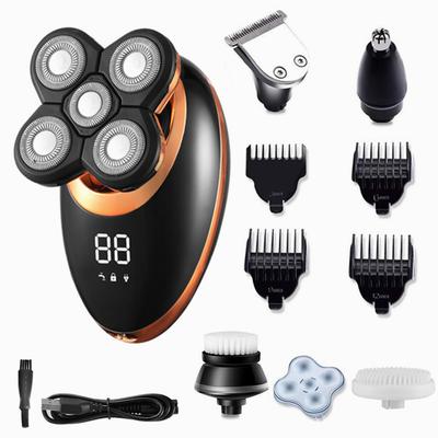Electric Shaver Electric Razor Rotary Beard Trimmer Rechargeable Shaving Machine for Men Beard Razor Waterproof 5-Blade
