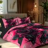 Rose Bedding Set 3D Printed Duvet Cover Set Skin-Friendly Single Double Size Bedroom Decor Duvet Cover Set Happy Halloween Gifts
