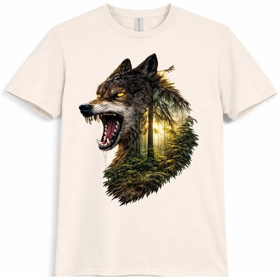 Wolf T Shirt Fierceest Wildlife Nature Graphic Animal Spirit Tee S
