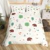 Lovely Hedgehog Duvet Cover Teens Full Runing Animals Bedding Set Modern Field Path Soft Cute Hedgehog Printed 3pcs Bedding Set
