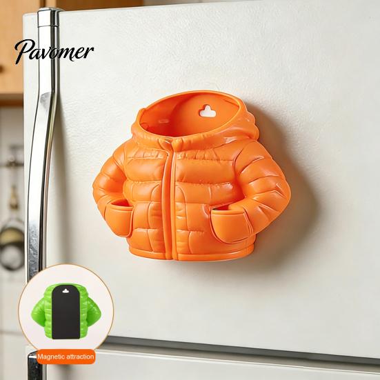 Stationery Holder Magnetic Puffer Jacket Pen Holder, Cute Desk Organizer for Office, Pencil Cup Novelty Pens Pencils Markers Small Item Storage Office