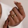 Geometric Irregular Design Pavé Set Colored Zircon Ring - High-End European and American Fashion Trend