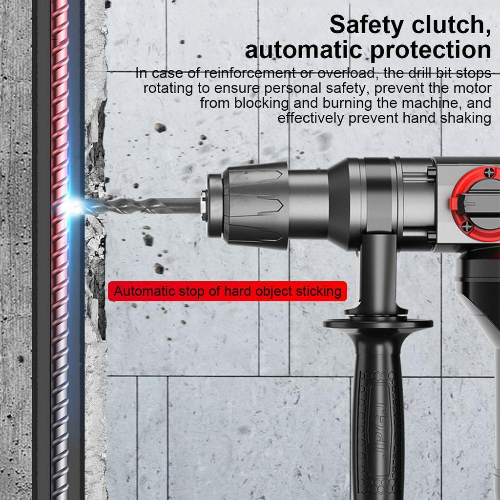 220V Multi-function Industrial Electric Drill Hammer Impact High Power Professional Rotary Hammer Puncher Demolition 4980W