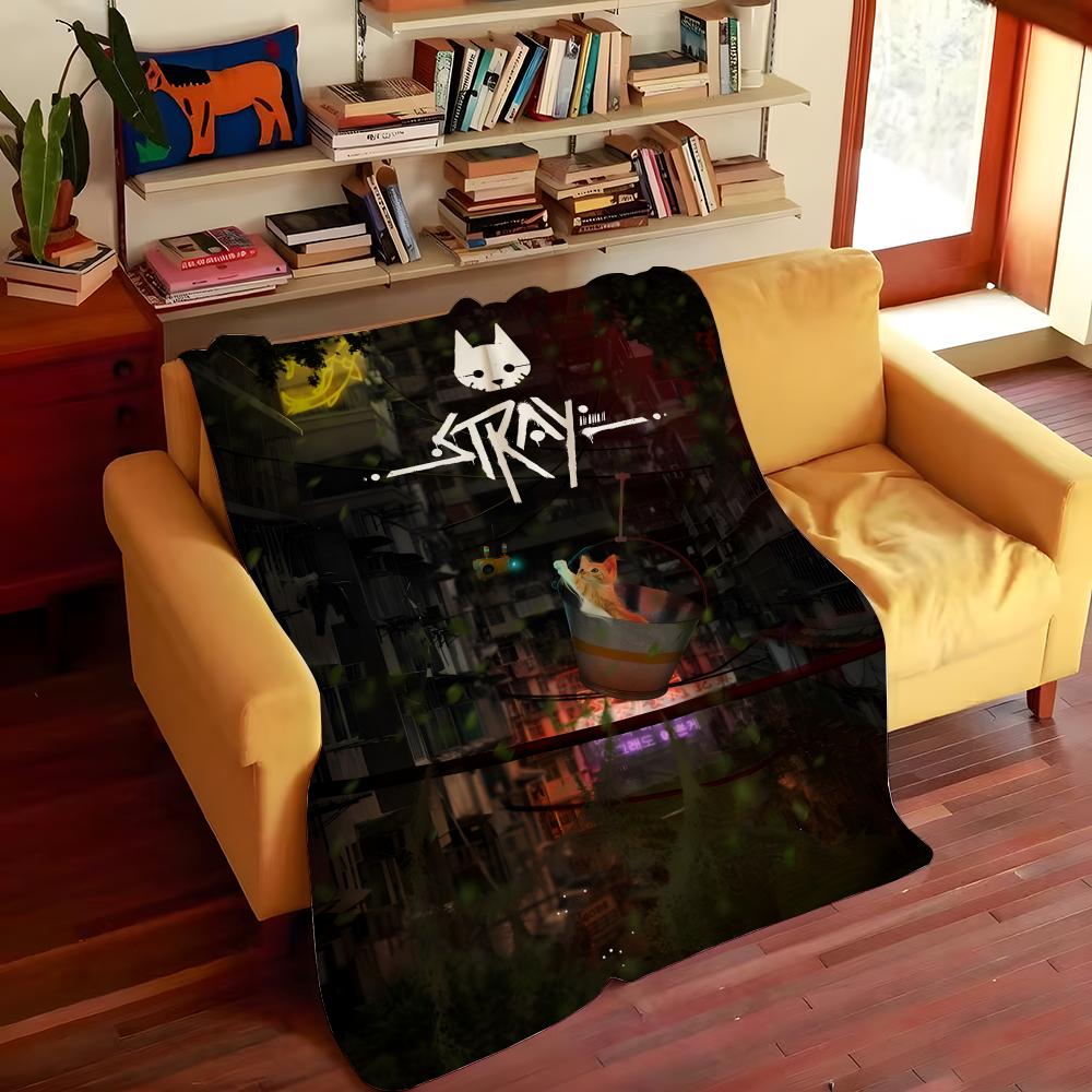 Game S-Stray Throw Flannel Cozy Print Blanket, Portable, Durable Machine Washable Cute Cool