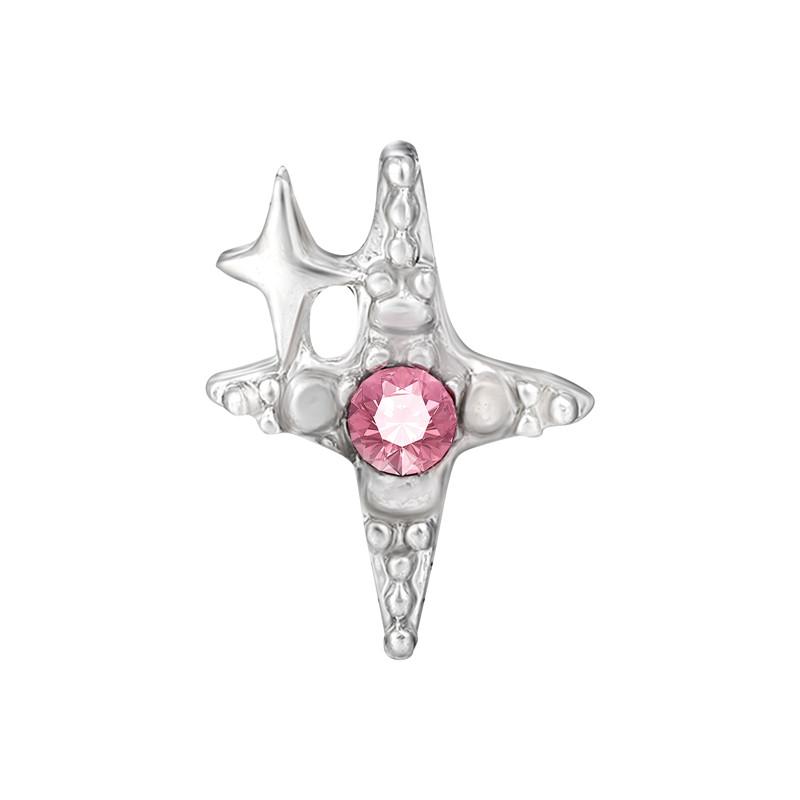 New Fashion Pink Heart Butterfly Starfish Bow 3D Crystal Charm Beads Accessories DIY Making Ring Necklace Bracelet Shiny Jewelry
