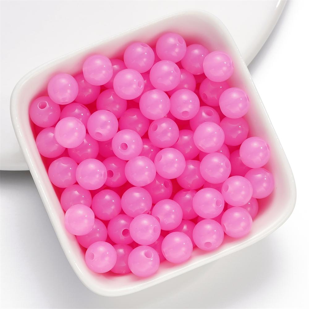 50-200pcs 4/6/8/10mm Acrylic Jelly Color Beads Round Spacer Loose Bead for DIY Earrings Bracelet Jewelry Making Accessories