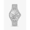 Oversized Camille Pavé Silver-Tone Watch MK6957